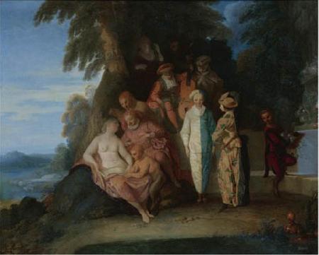 Claude Gillot A scene inspired by the Commedia Germany oil painting art